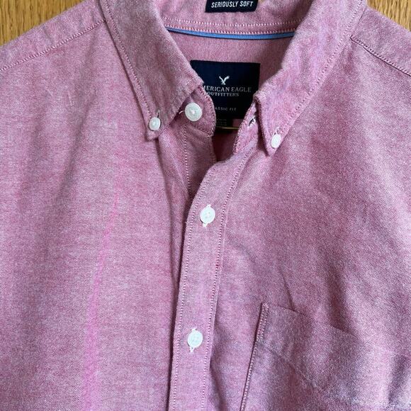 AMERICAN EAGLE, seriously soft, long sleeve, red, button down men’s size M shirt - Picture 1 of 11